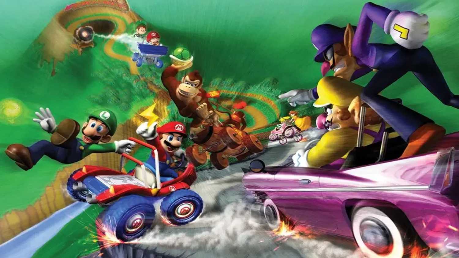 A promo image from the release of Mario Kart Double Dash