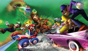 A promo image from the release of Mario Kart Double Dash
