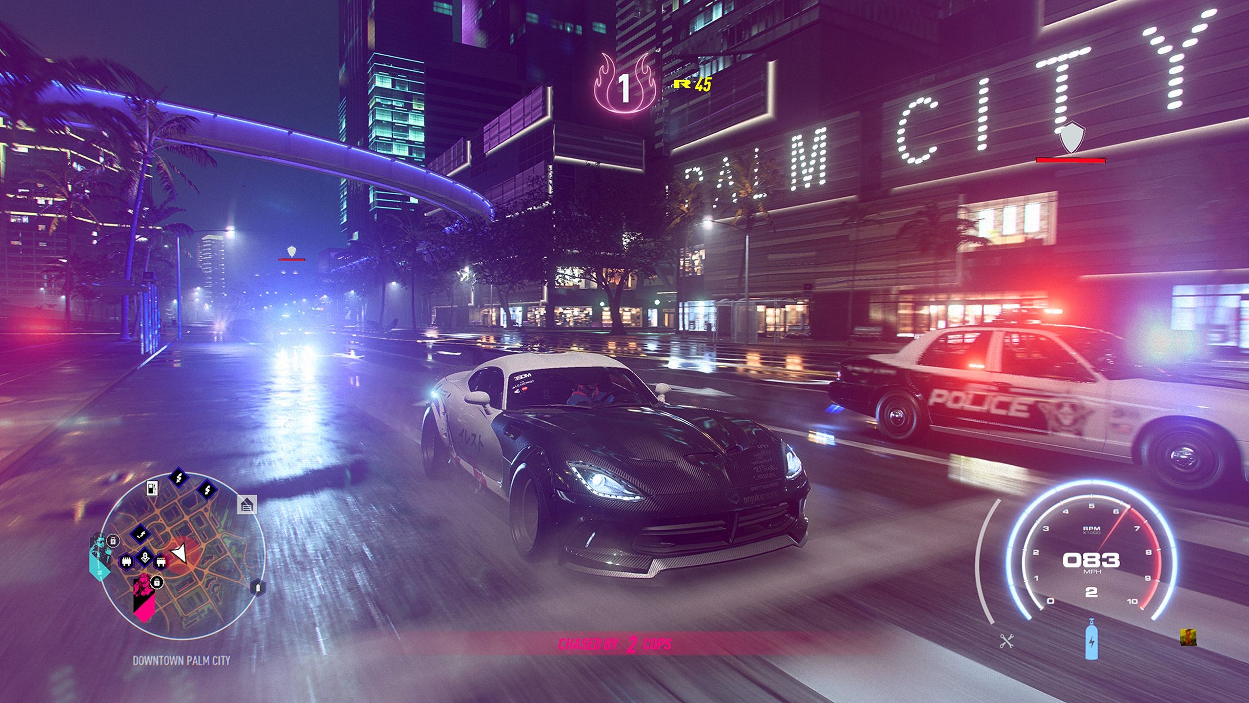 A police chase in NFS Heat.