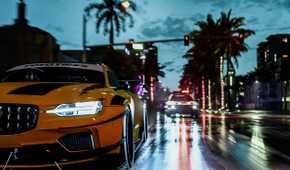 The Polestar One outrunning a cop in NFS Heat.