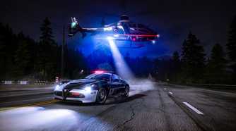 A police helicotper in NFS Hot Pursuit Remastered.