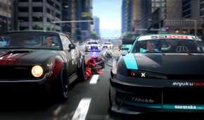 Two cars going head-t-head in NFS Unbound.