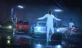 An underground garage meetup in NFS Unbound.