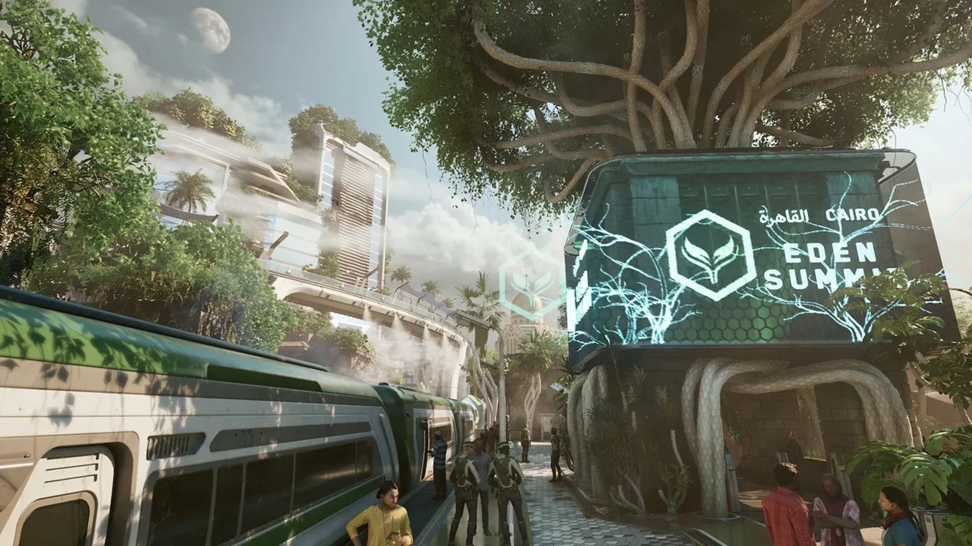 A screenshot of a new location in the Perfect Dark reboot