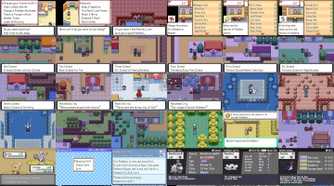 pokemon rowe collage showing off a number of images from the game