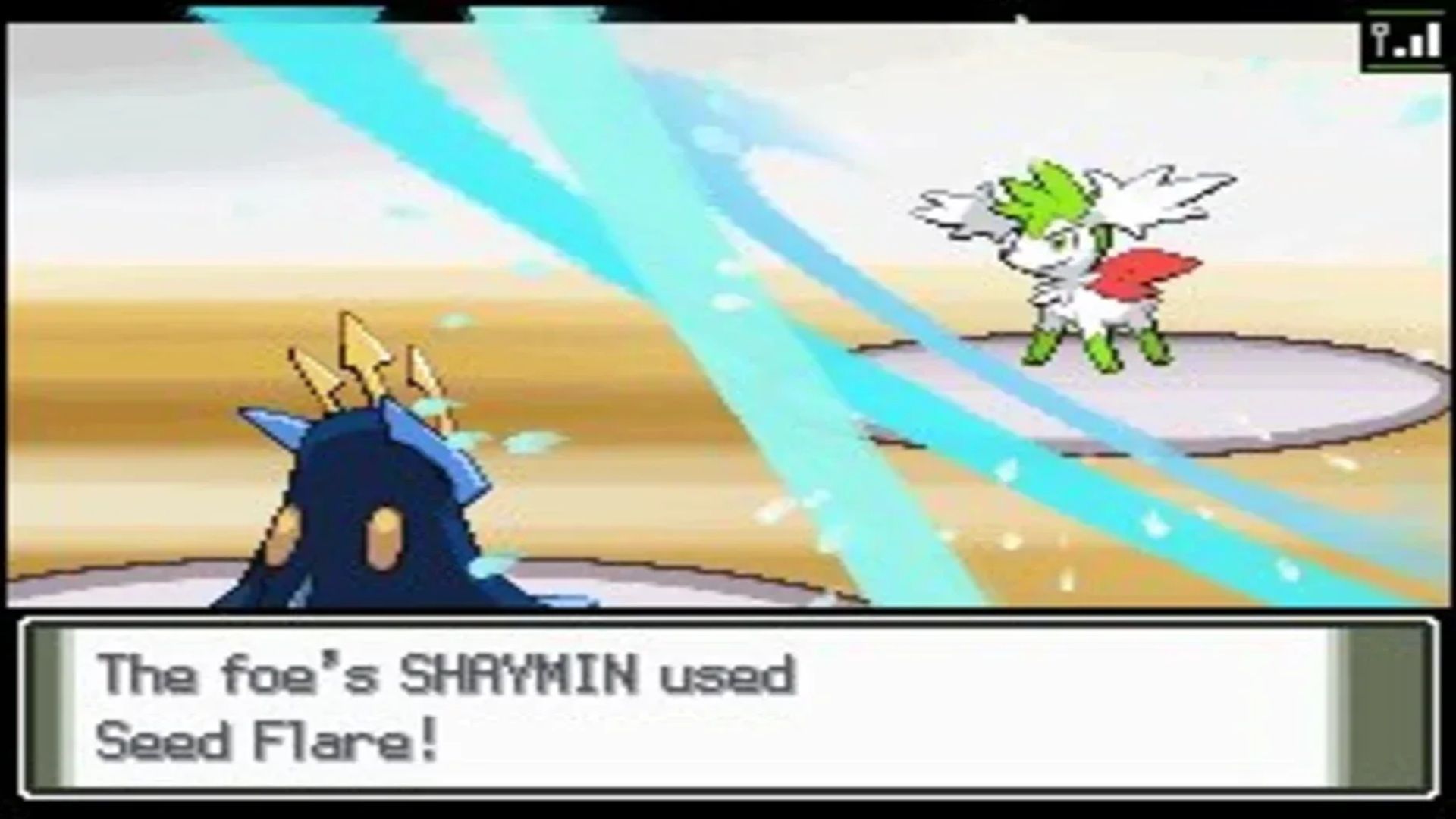 A screenshot a battle in Pokémon Platinum