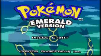 A screenshot of the title screen in Pokémon Emerald