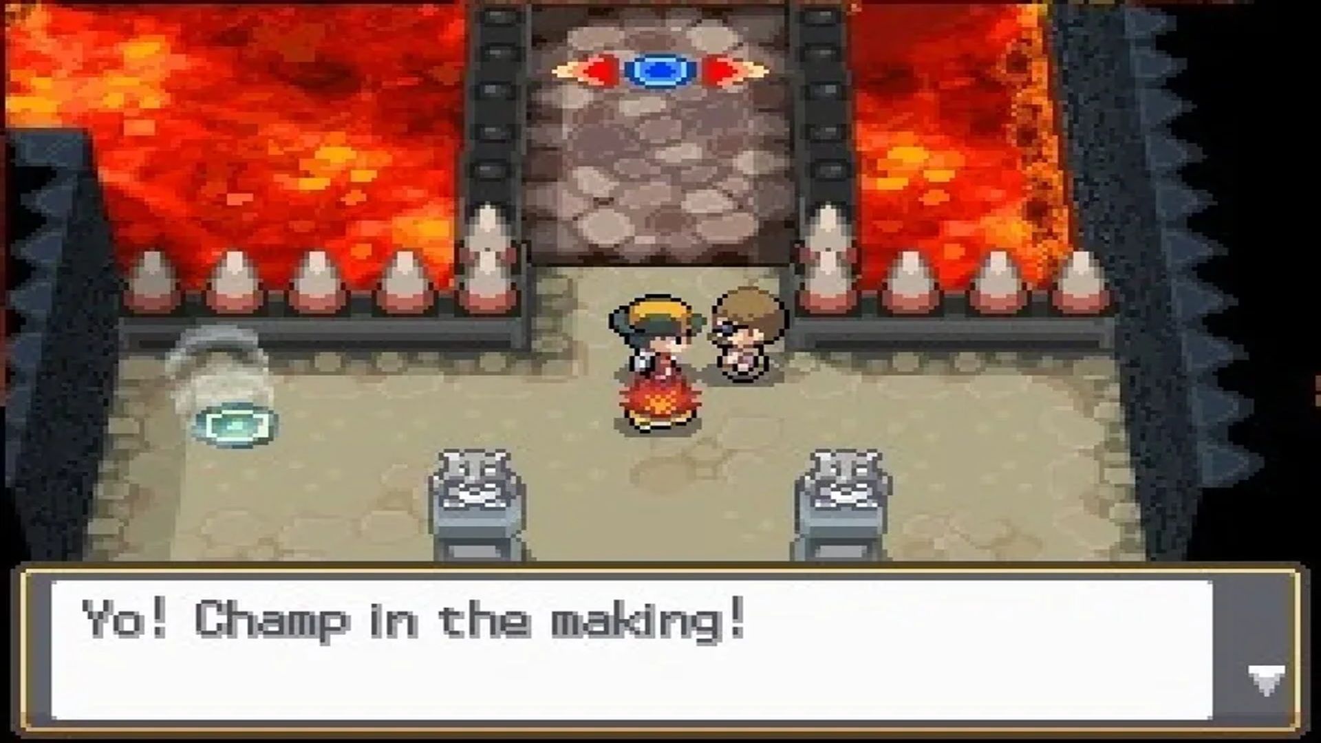 A screenshot of a gym location in Pokemon HeartGold and SoulSilver