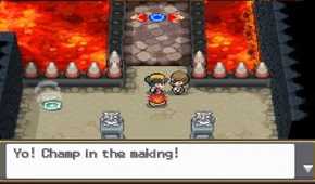 A screenshot of a gym location in Pokemon HeartGold and SoulSilver
