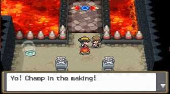 A screenshot of a gym location in Pokemon HeartGold and SoulSilver