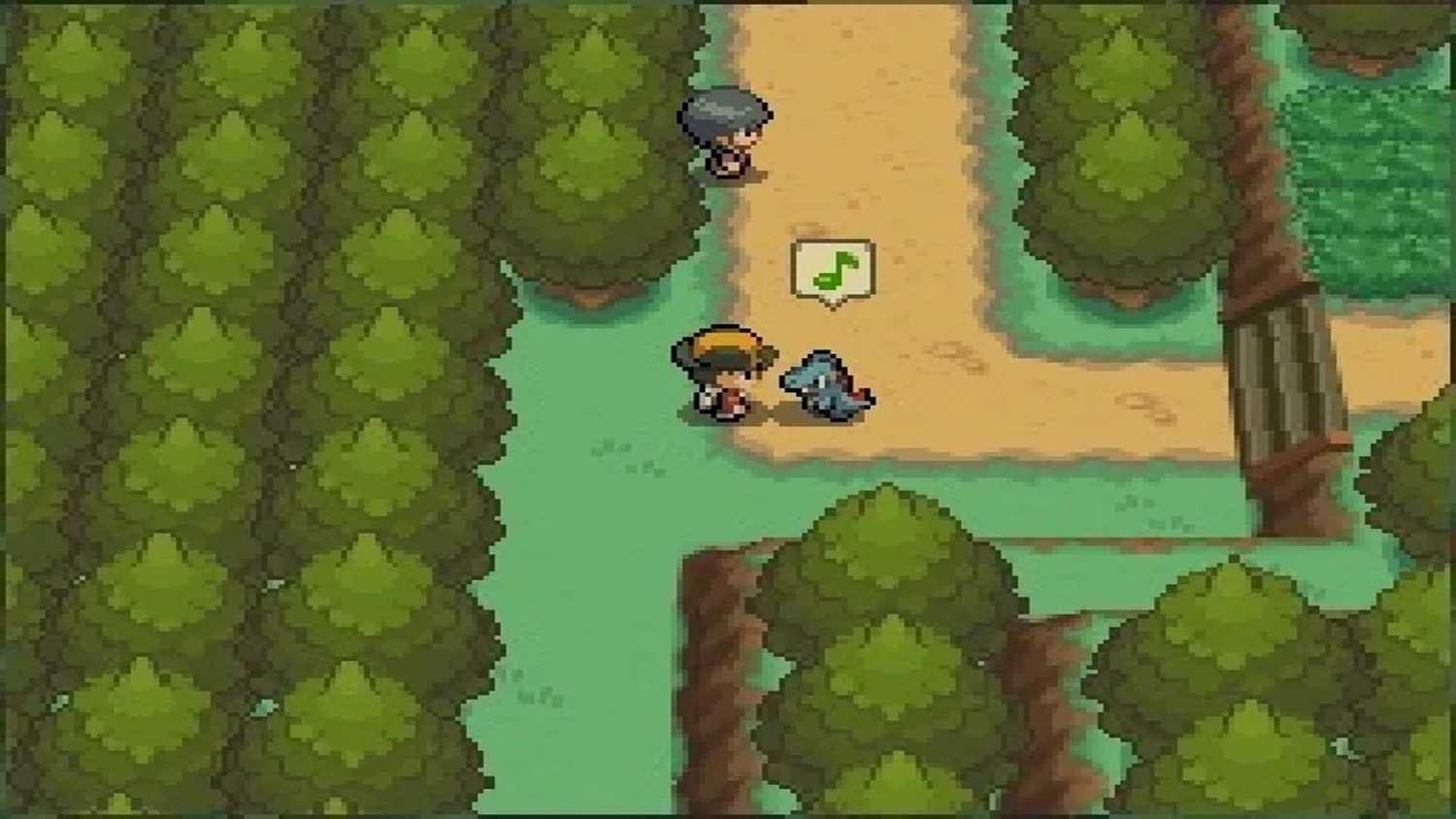 A screenshot of a player interacting with their Pokemon in Pokemon HeartGold and SoulSilver