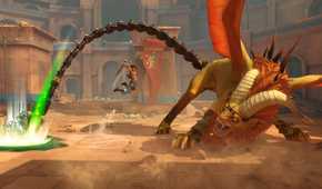 Fighting an orange dragon in Prince of Persia: The Lost Crown