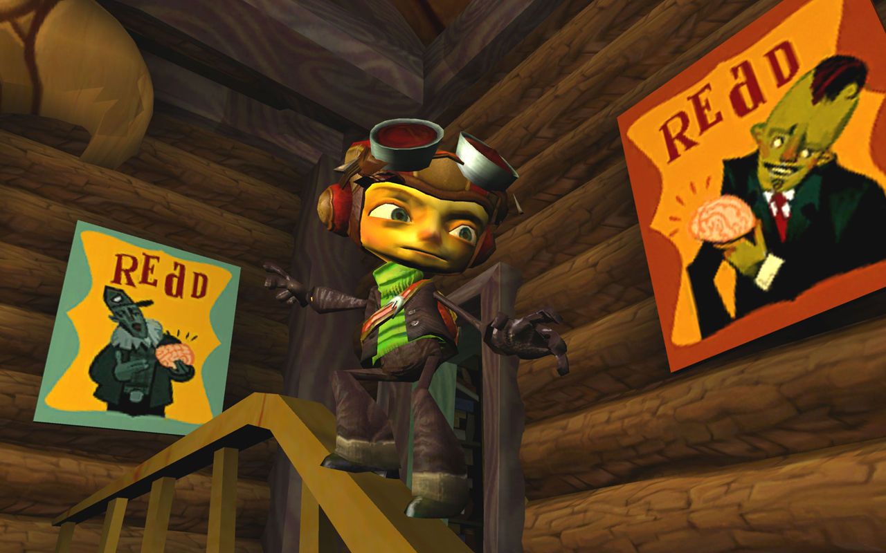 Psychonauts-Raz-sliding-down-rails