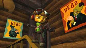 Psychonauts-Raz-sliding-down-rails