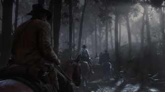 Horseriding in the forest at night.