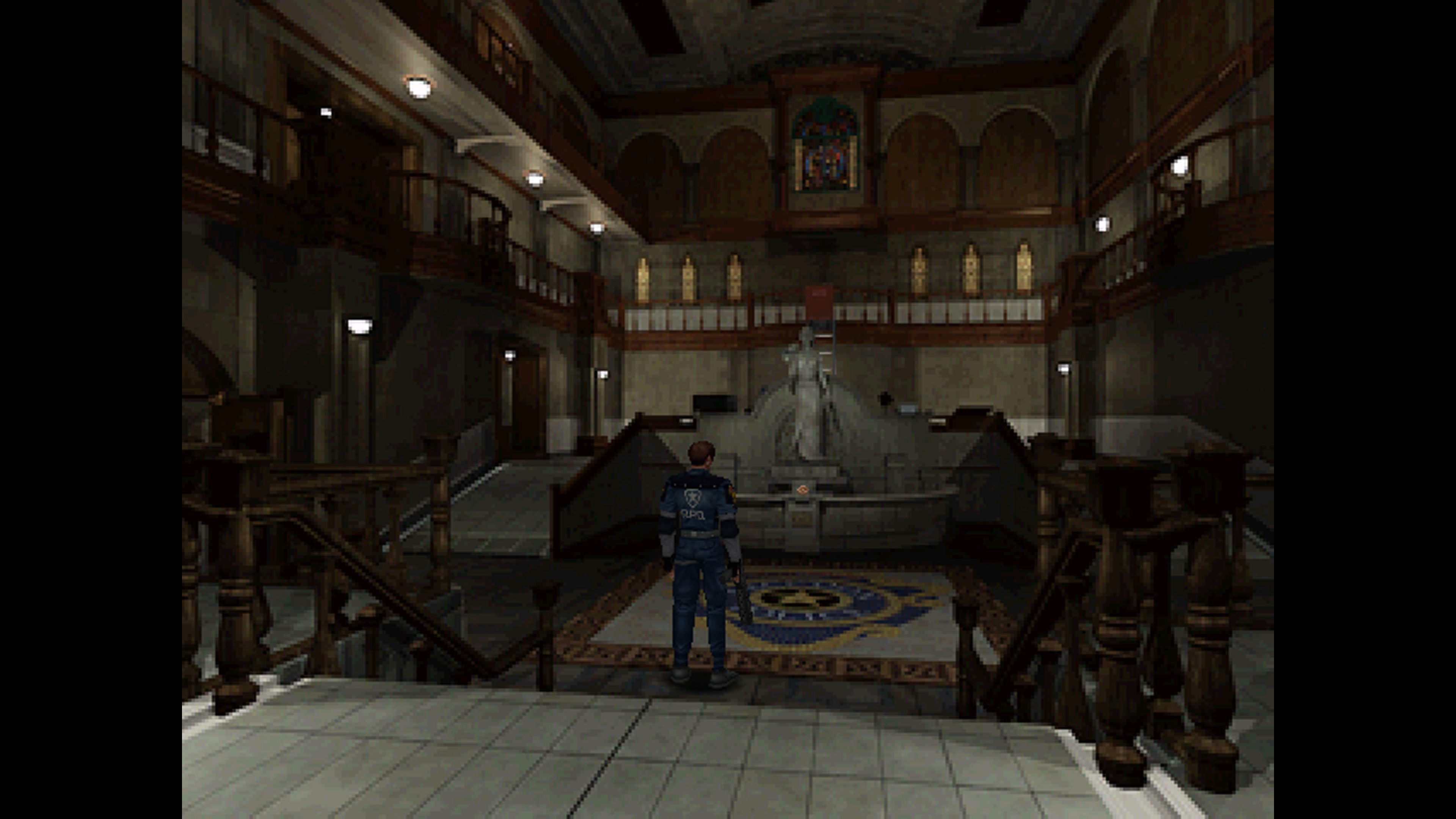 Leon in the Raccoon City Police Department in Resident Evil 2.