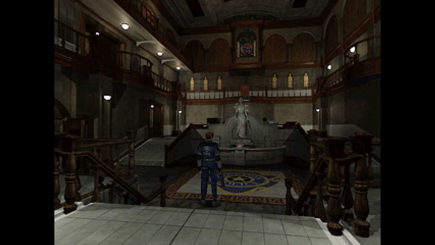Leon in the Raccoon City Police Department in Resident Evil 2.