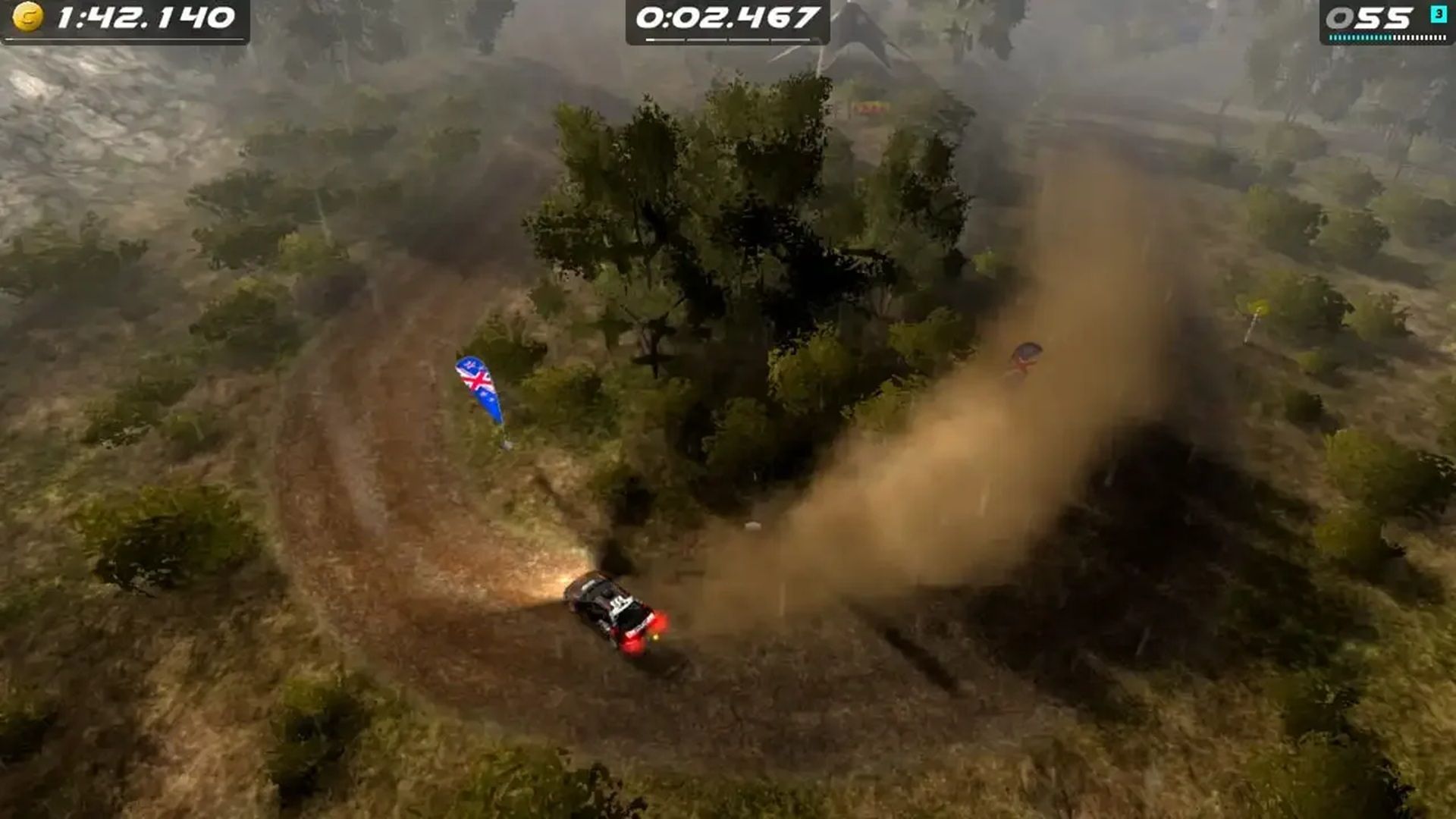 A screenshot of a rally in Rush Rally Origins