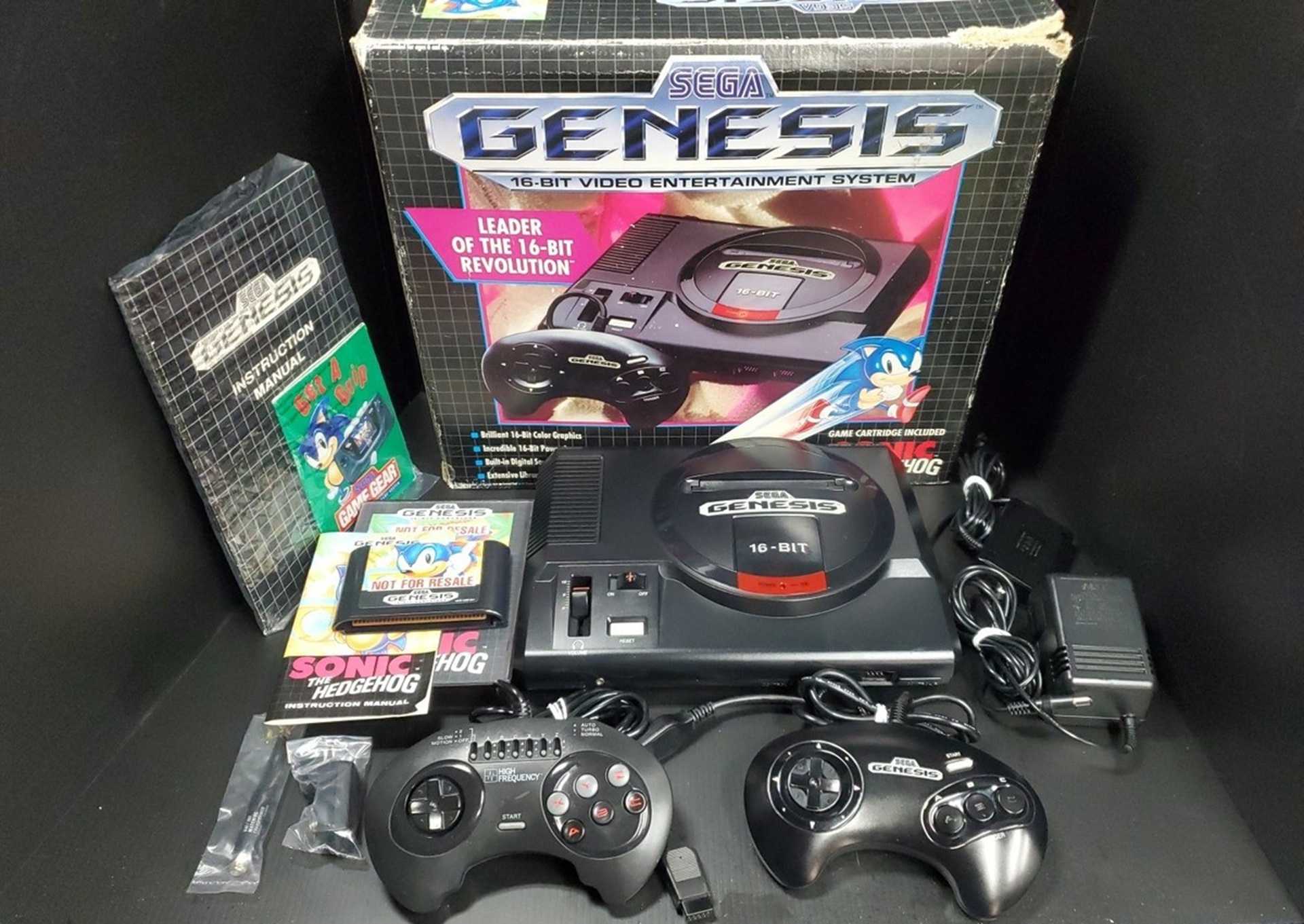 An original Sega Genesis with original packaging and accessories
