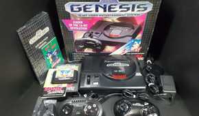 An original Sega Genesis with original packaging and accessories