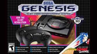 The packaging for the Sega Genesis mini console for the Genesis 30th Anniversary