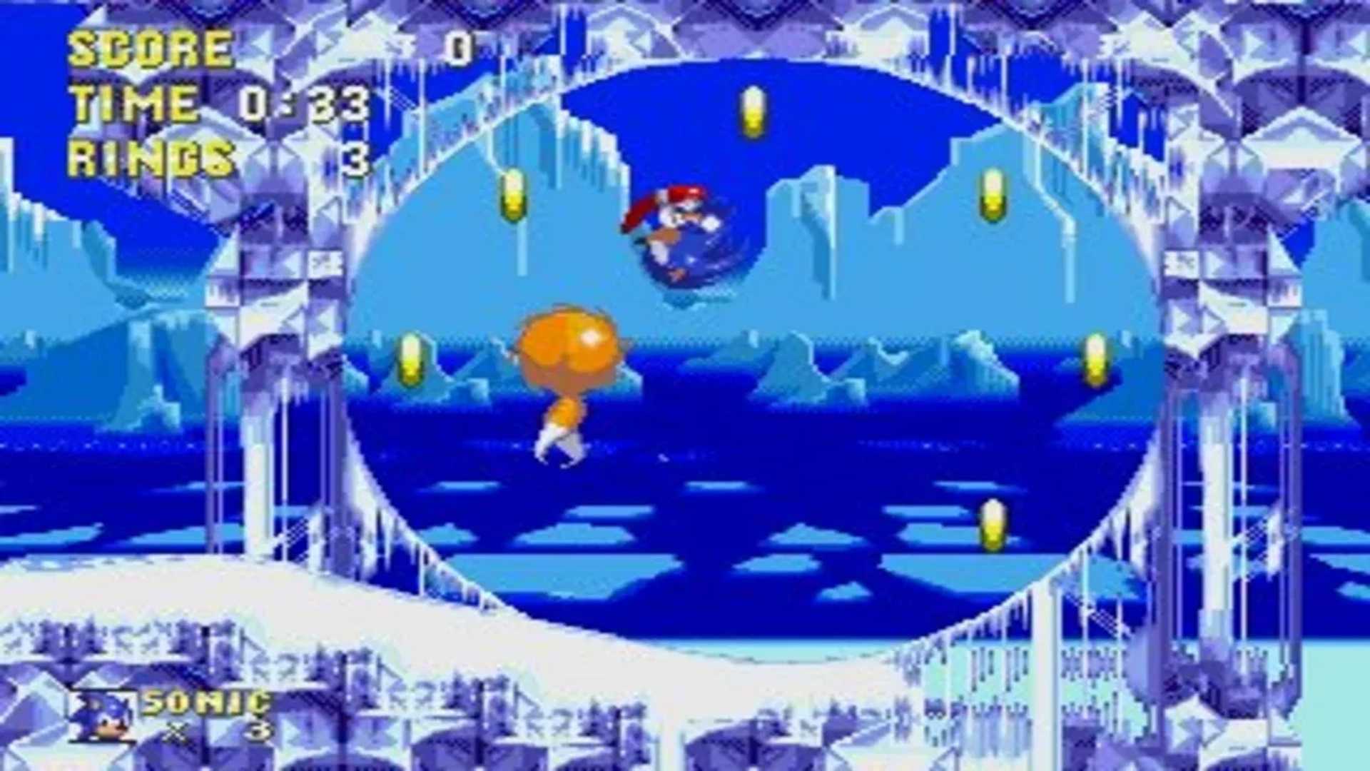 A screenshot of gameplay from Sonic the Hedgehog 3