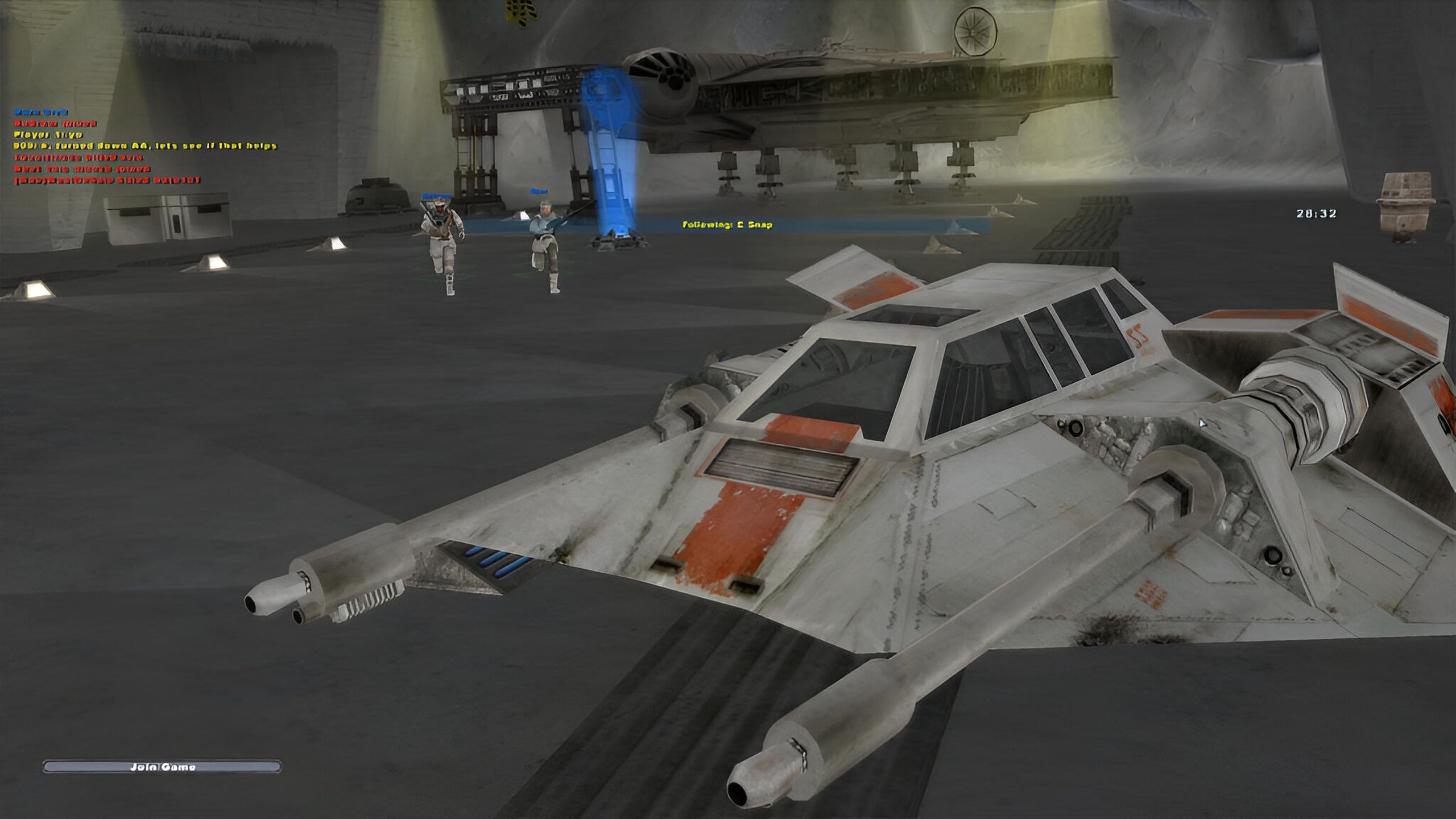A snowspeeder in Star Wars: Battlefront II.