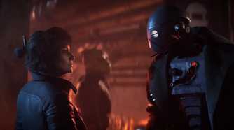 A screenshot of Kay Vess talking to ND-5
