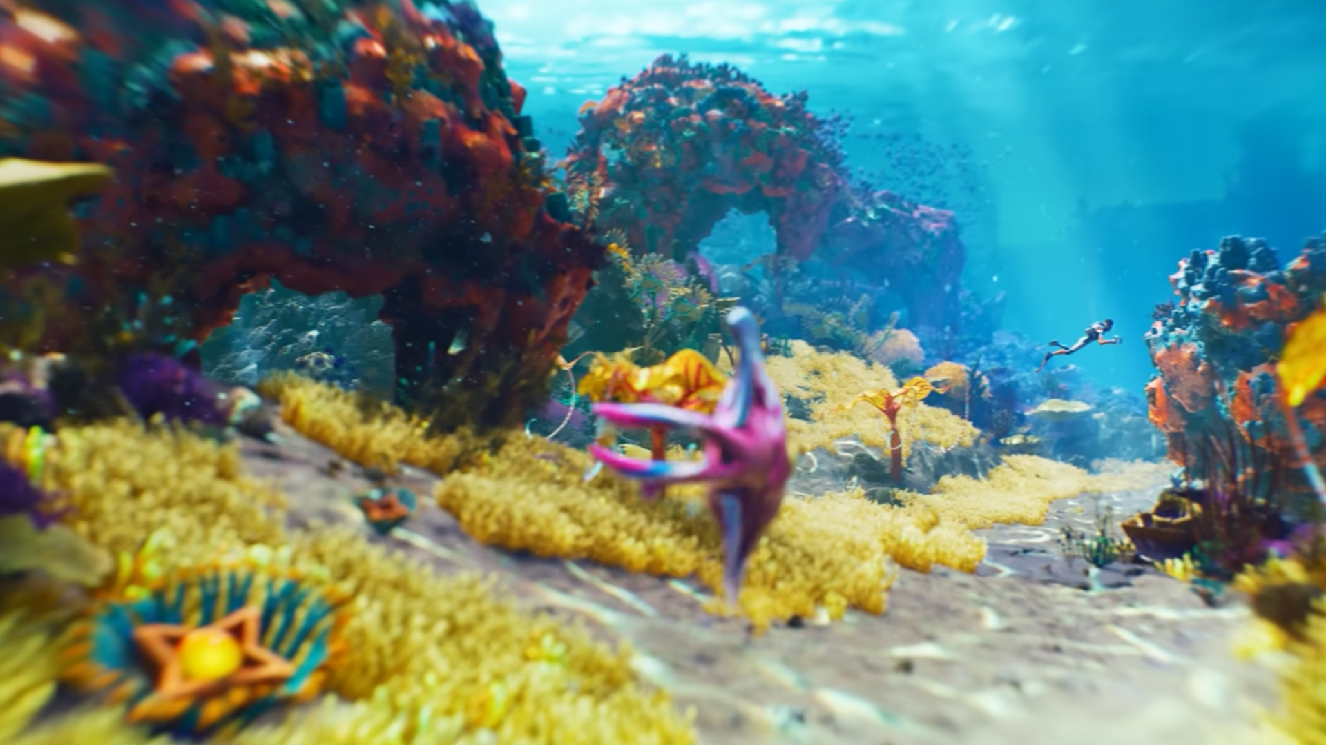 A player in the shallows in Subnautica 2