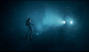 A diver and a submersible in Subnautica 2