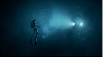 A diver and a submersible in Subnautica 2