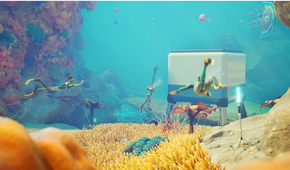 Multiple players building a base in Subnautica 2