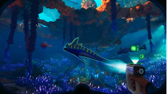 Scanning a fish in Subnautica 2