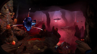 A predator fish attacking the player in Subnautica 2