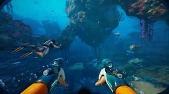 Wrist mounted water jets in Subnautica 2