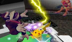 A screenshot of gameplay from Super Smash Bros. Melee