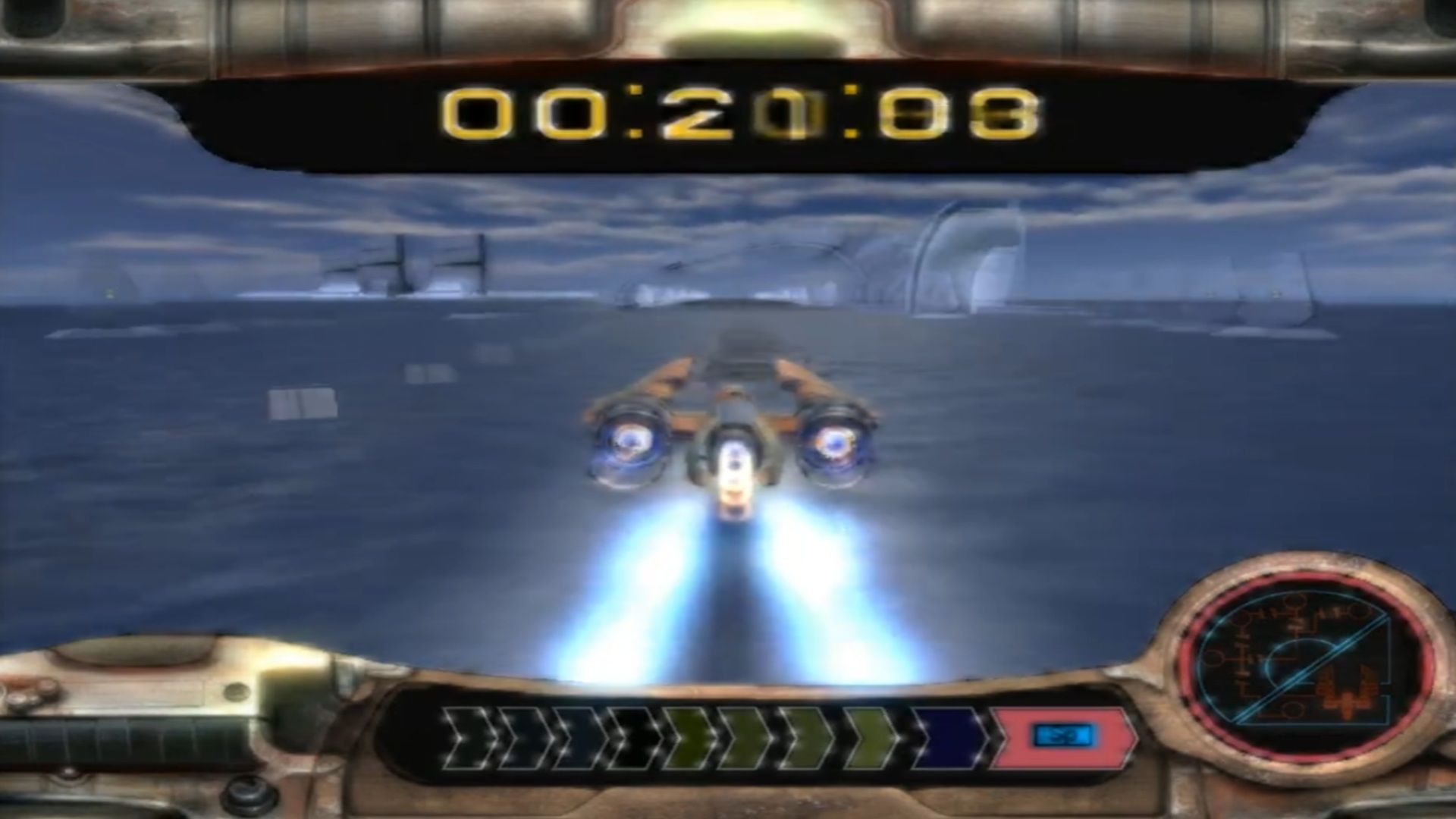 A screenshot of the swoop racing gameplay in Star Wars: Knight of the Old Republic