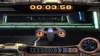 A screenshot of the swoop racing gameplay in Star Wars: Knight of the Old Republic