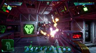 A cyborg warrior in System Shock 2023.