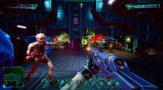 A humanoid mutant in System Shock 2023.