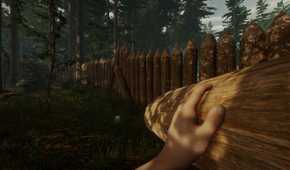 Building a fence in The Forest.