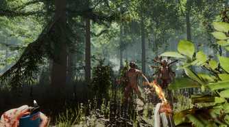 fighting off mutants in The Forest.