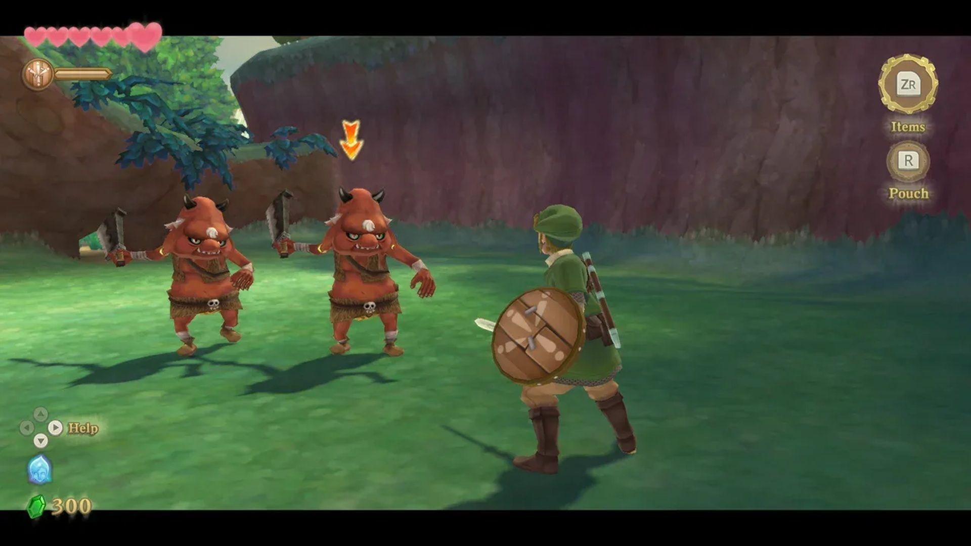 A screenshot of combat during gameplay in The Legend of Zelda: Skyward Sword HD