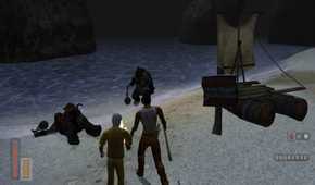 A screenshot of Torque finding monsters on the beach in The Suffering