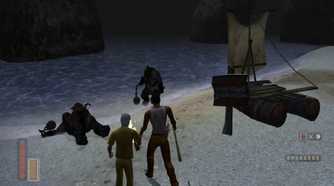 A screenshot of Torque finding monsters on the beach in The Suffering
