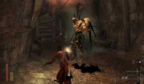 A screenshot of monsters being hung on a pillar in The Suffering