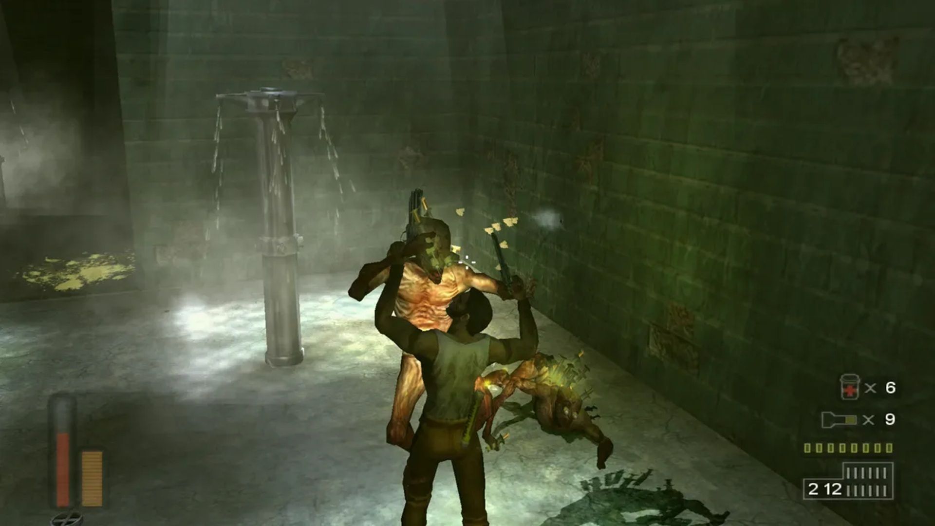A screenshot of Torque being attacks by an enemy in The Suffering