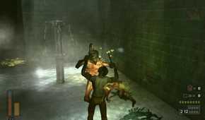A screenshot of Torque being attacks by an enemy in The Suffering