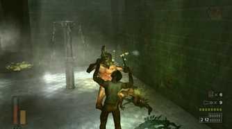 A screenshot of Torque being attacks by an enemy in The Suffering