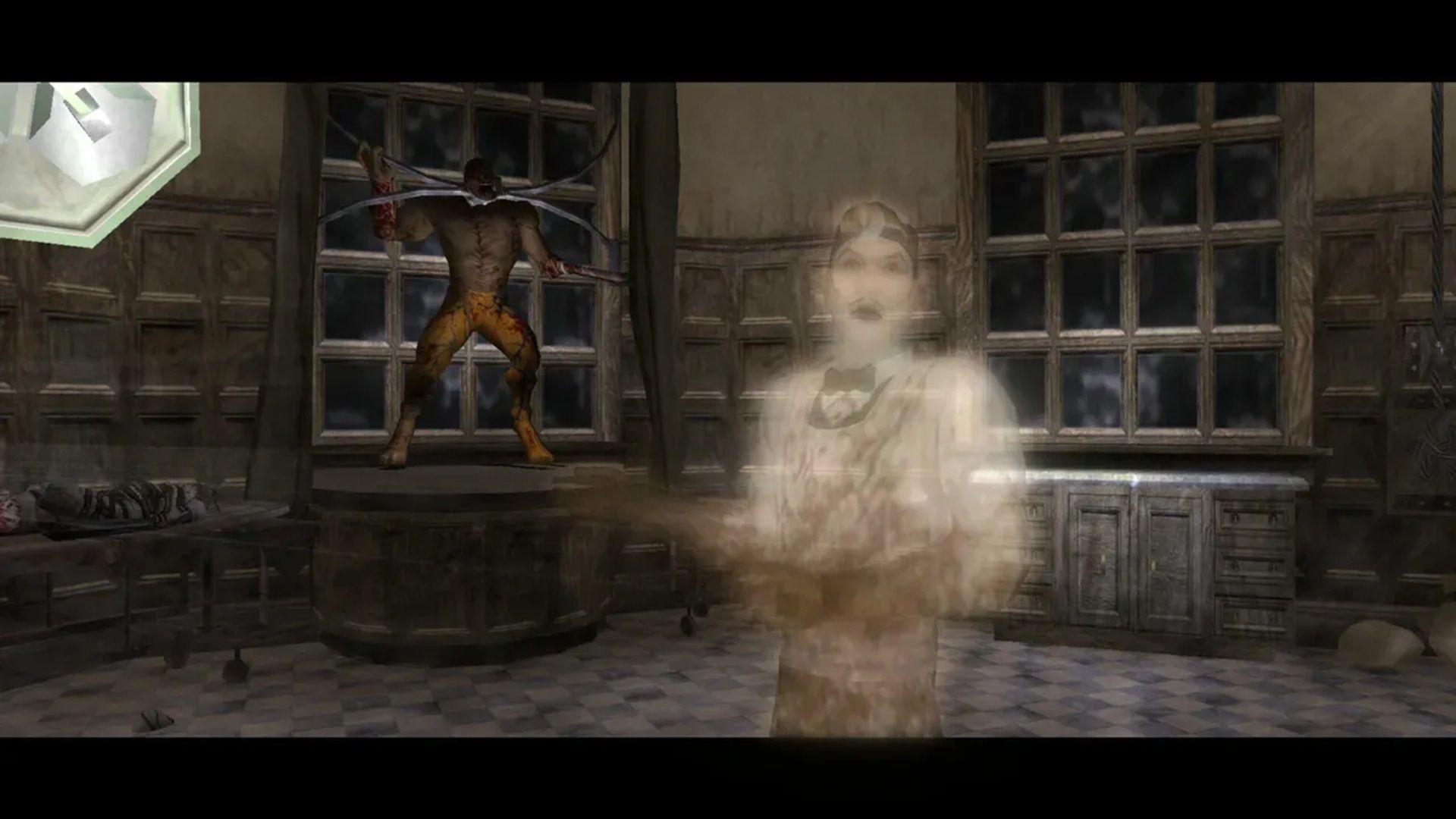 A screenshot of an apparition and monster in The Suffering
